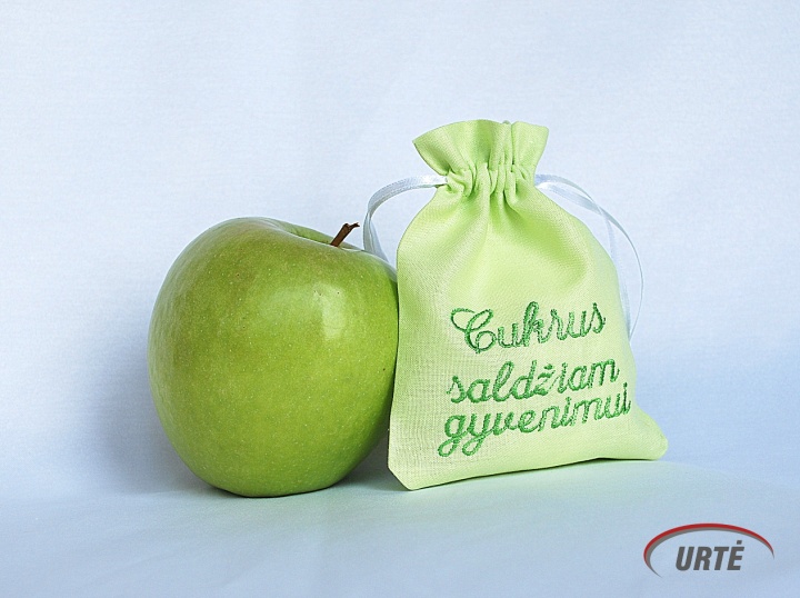 Salotiniai maišeliai su užrašais krikštynoms