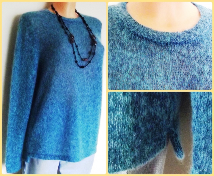 Sea waves colored mohair blouse