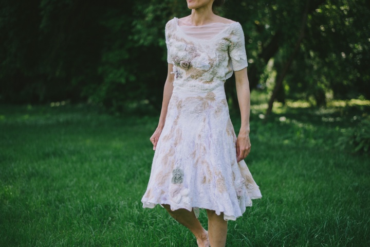 Felted bridal dress