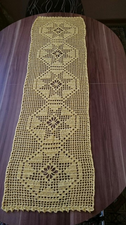 Yellow crocheted napkin picture no. 3