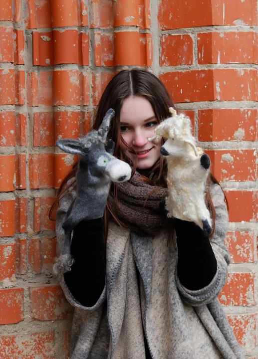 felt toys on hand "friends" donkeys and sheep picture no. 2