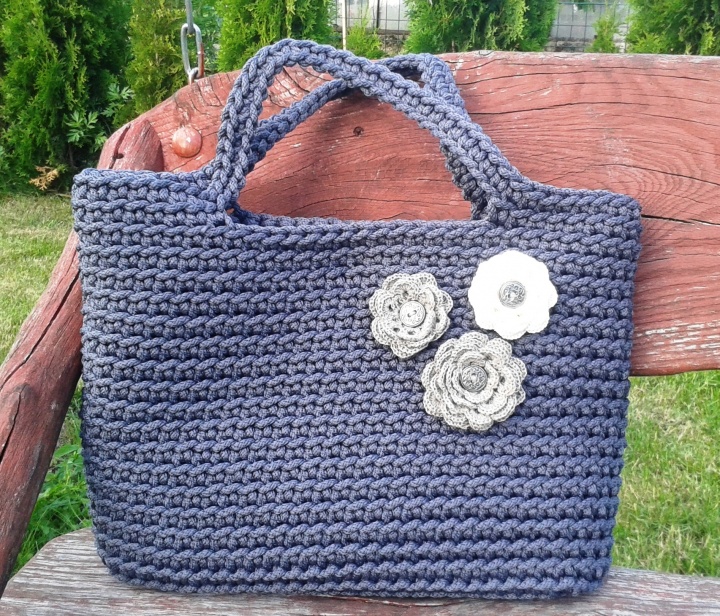 Crochet rope bag