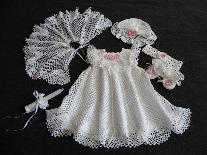 crocheted christening dress