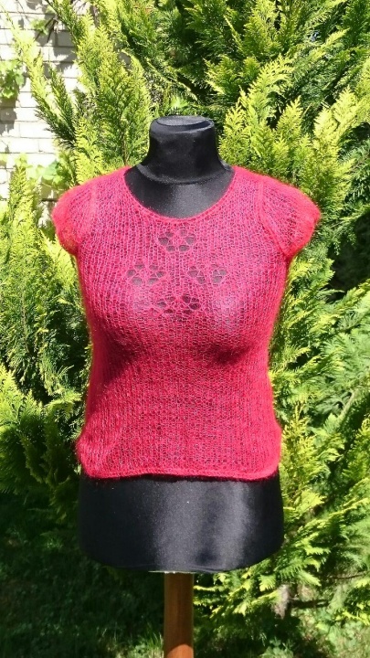 Red mohair blouse