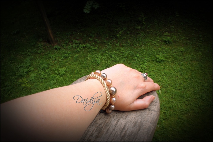 Glass Pearls and Silk Rope Bracelet, Pastel Color, Trending Jewelry picture no. 2