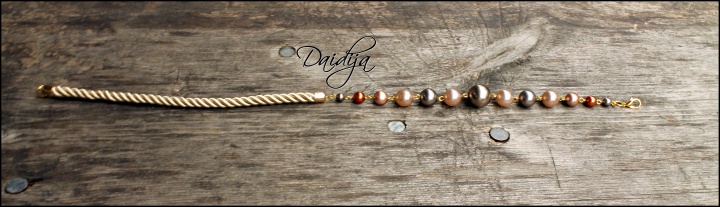 Glass Pearls and Silk Rope Bracelet, Pastel Color, Trending Jewelry picture no. 3