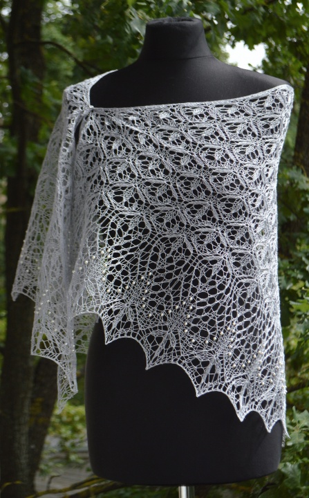 Knitted linen shawl