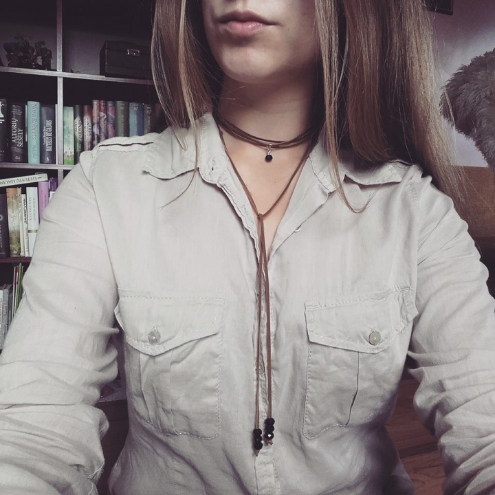 Brown choker - necklace