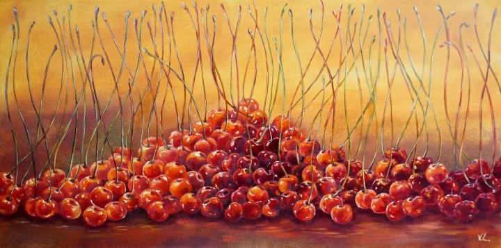 Cherries tango 40*80 oil/canvas