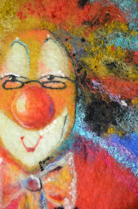 Felted  picture "Clown" picture no. 2