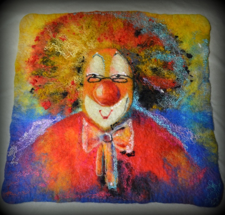 Felted  picture "Clown"