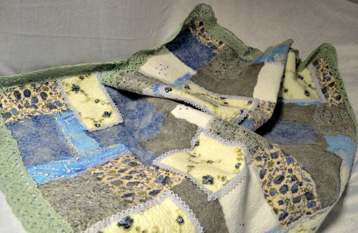 Felted baby wrap "Blue meadow" picture no. 3