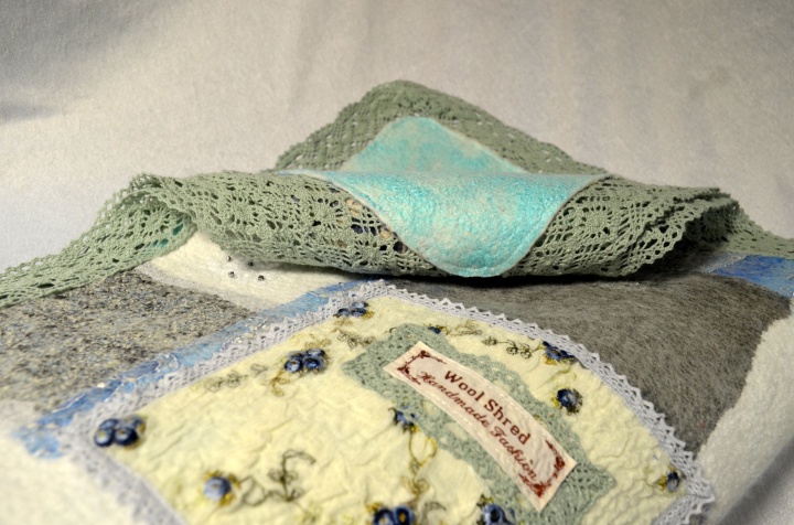 Felted baby wrap "Blue meadow"