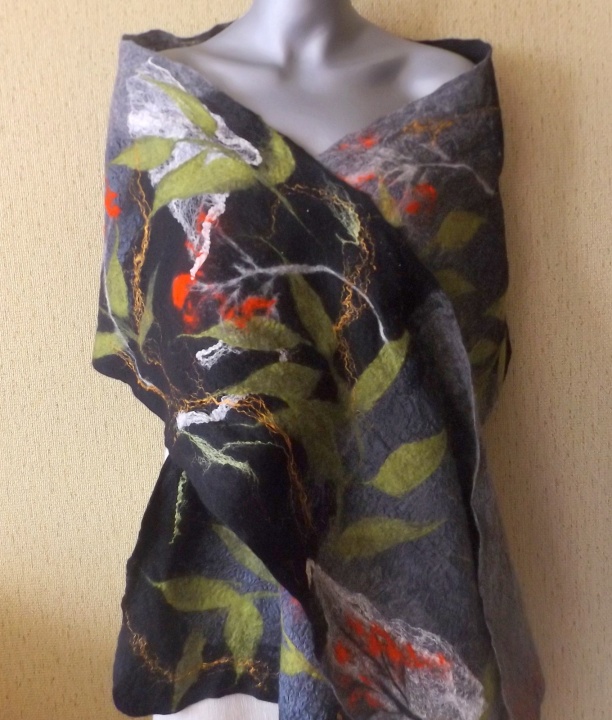 merino wool scarf "Forest"