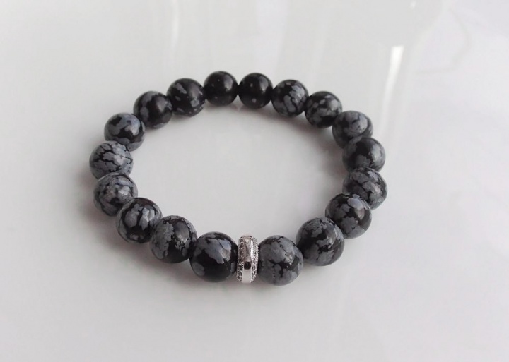 Luxury Snowflake Obsidian bracelet