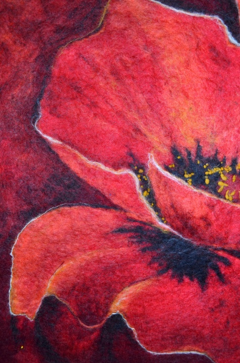 Felted picture " Poppies" picture no. 2