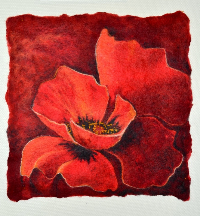 Felted picture " Poppies"