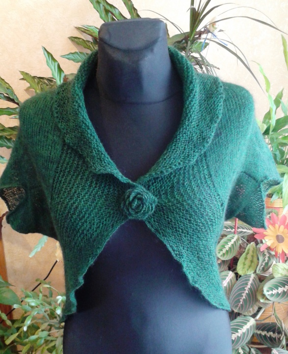 Green mohair shrug