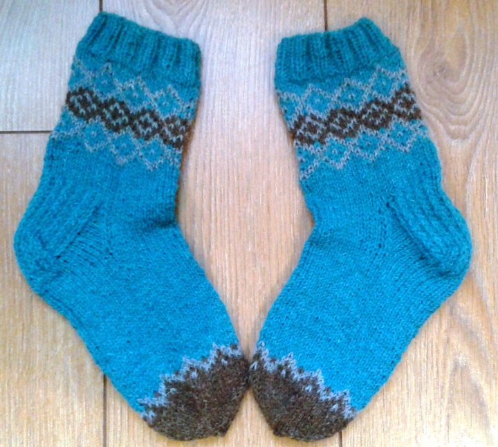Hand knitted woolen socks