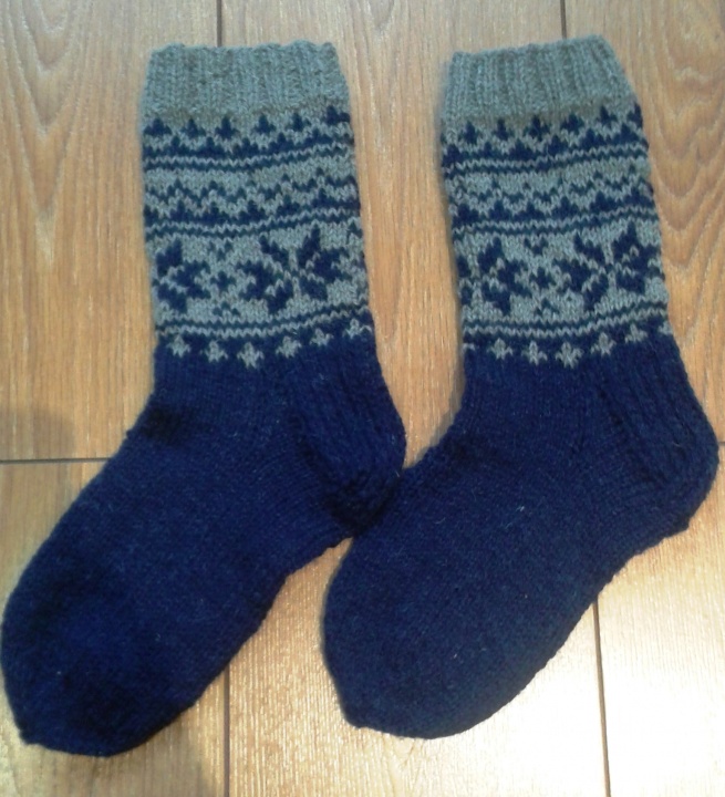 Dark blue wool socks