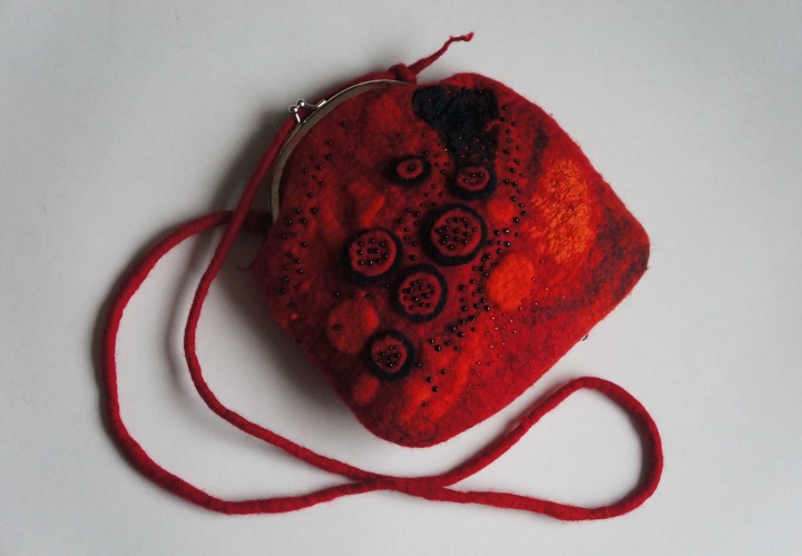 Felted wool purse-Felted wool bag-Felt bag-Felted purse-Felt handbag-Wool clutch