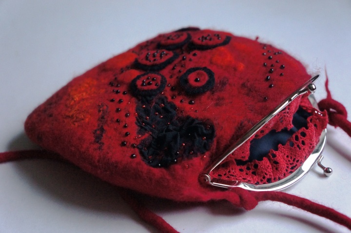 Felted wool purse-Felted wool bag-Felt bag-Felted purse-Felt handbag-Wool clutch picture no. 3