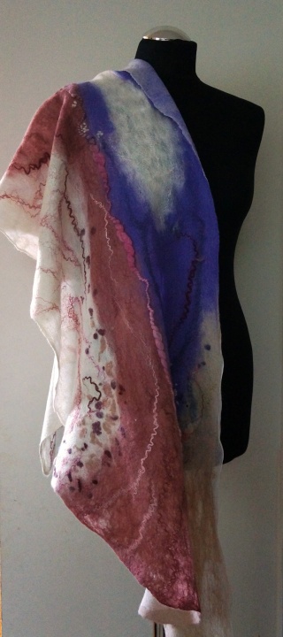 Merino wool scarf for women "Lavender". Handmade shawl for women. picture no. 2