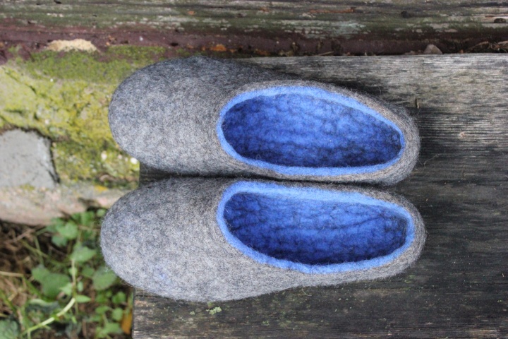 Felted slippers size 38/EU ,,grey-blue" picture no. 2