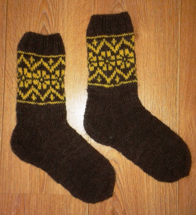 Hand knitted woolen socks