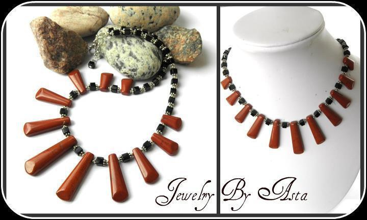 Handmade Jewelry Jasper Onyx Necklace Gemstone Beads Fashion 2017
