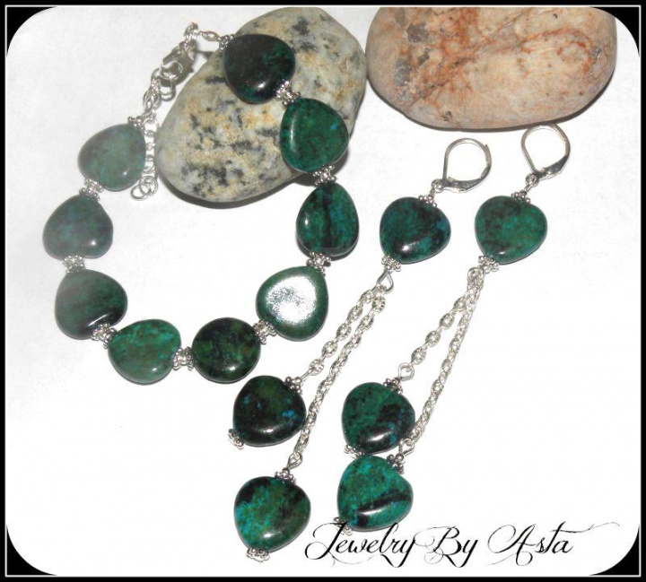 Handmade Jewelry Bracelet Malachite Earrings Gemstone Beads Fashion 2017