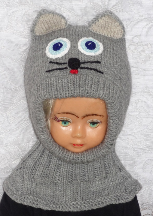 Hat helmet Grey  kitty