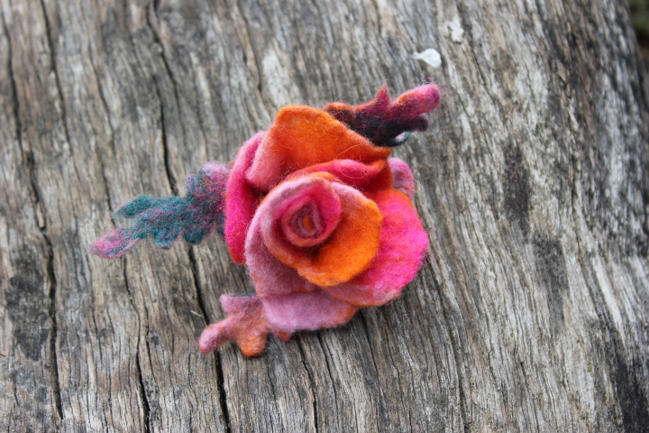 Felted brooch lovely flower