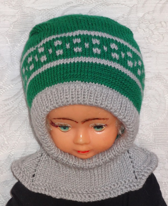 Cap helmet child: green gray