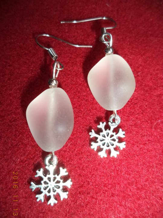 Handmade earrngs "Ice pieces"