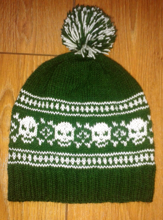 Hand knitted hat "Skulls"