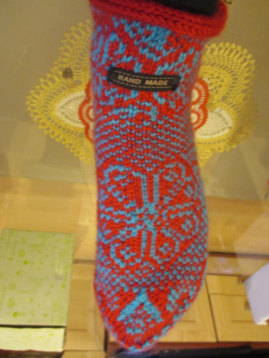 Raštuoti tapukai (mėlyna-raudona)