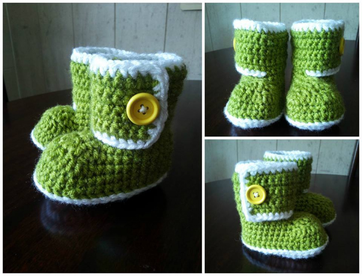 Crochet baby boots