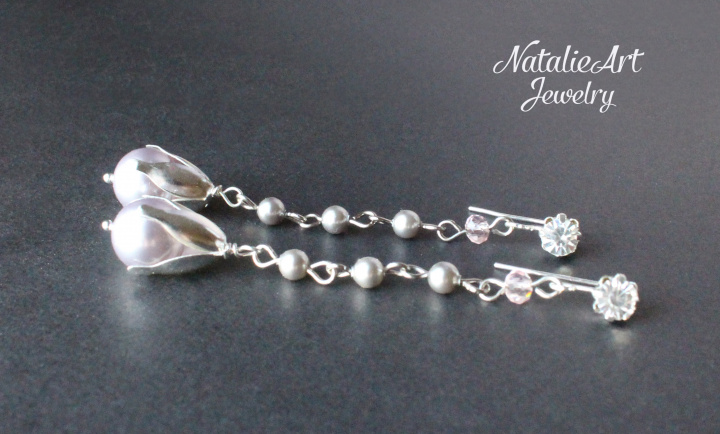 Auskarai su Swarovski perlais