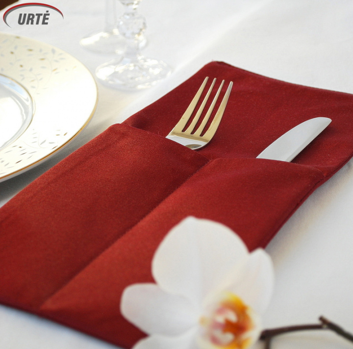 Burgundy color cutlery pocket