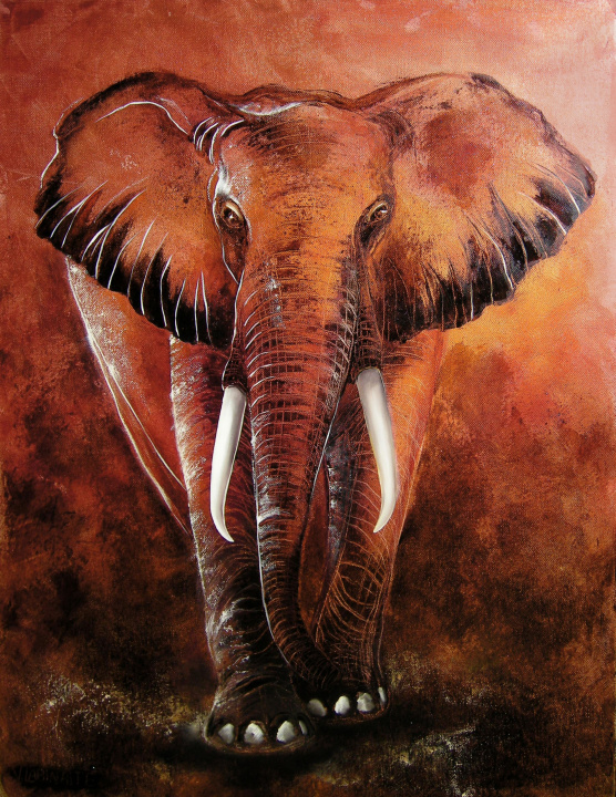 Desert elephant 50x65 oil on canvas