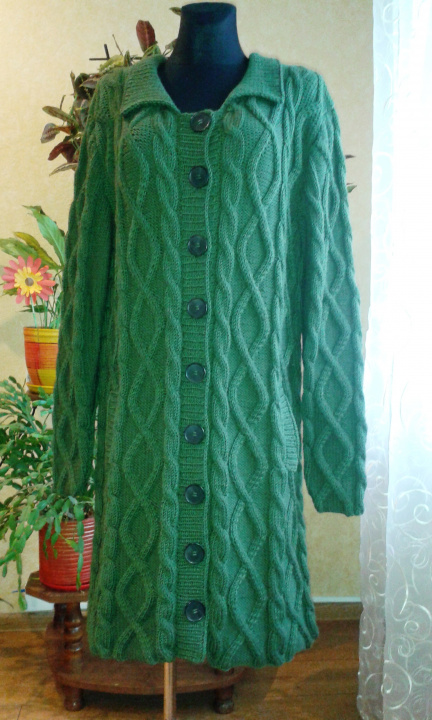 Coat cardigan with aran pattern picture no. 3