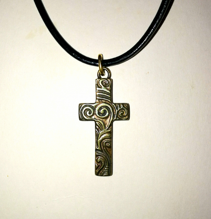 Brass cross, baltic ornaments picture no. 2