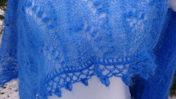 Handmade knitted scarf ''Royal blue'' picture no. 3