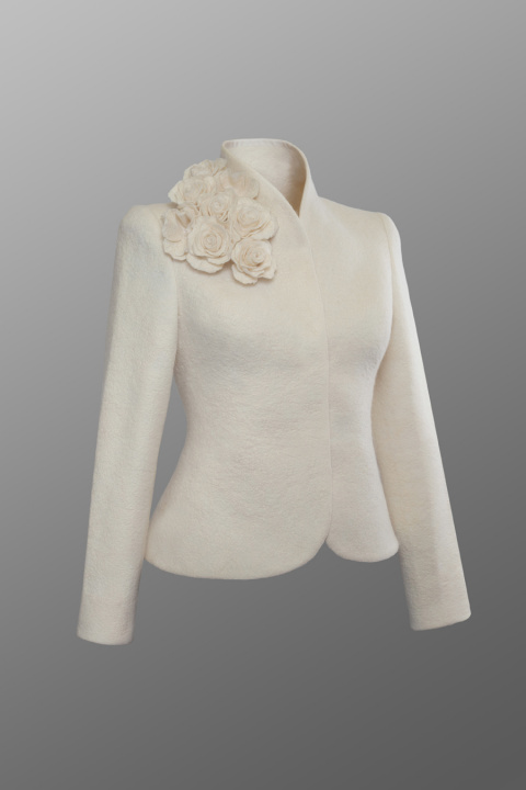 Ivory wedding jacket for bride