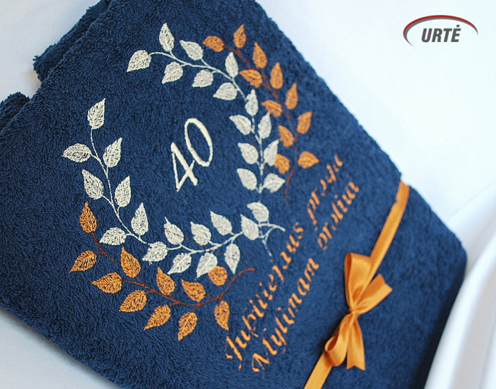 Mylimam broliui - 40 Jubiliejaus proga - siuvinėtas rankšluostis
