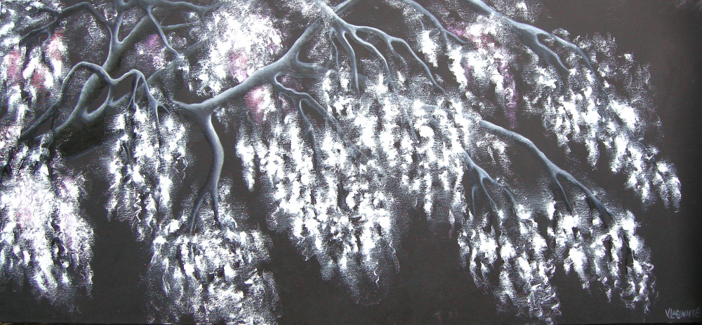flowering 120x50, oil on canvas.