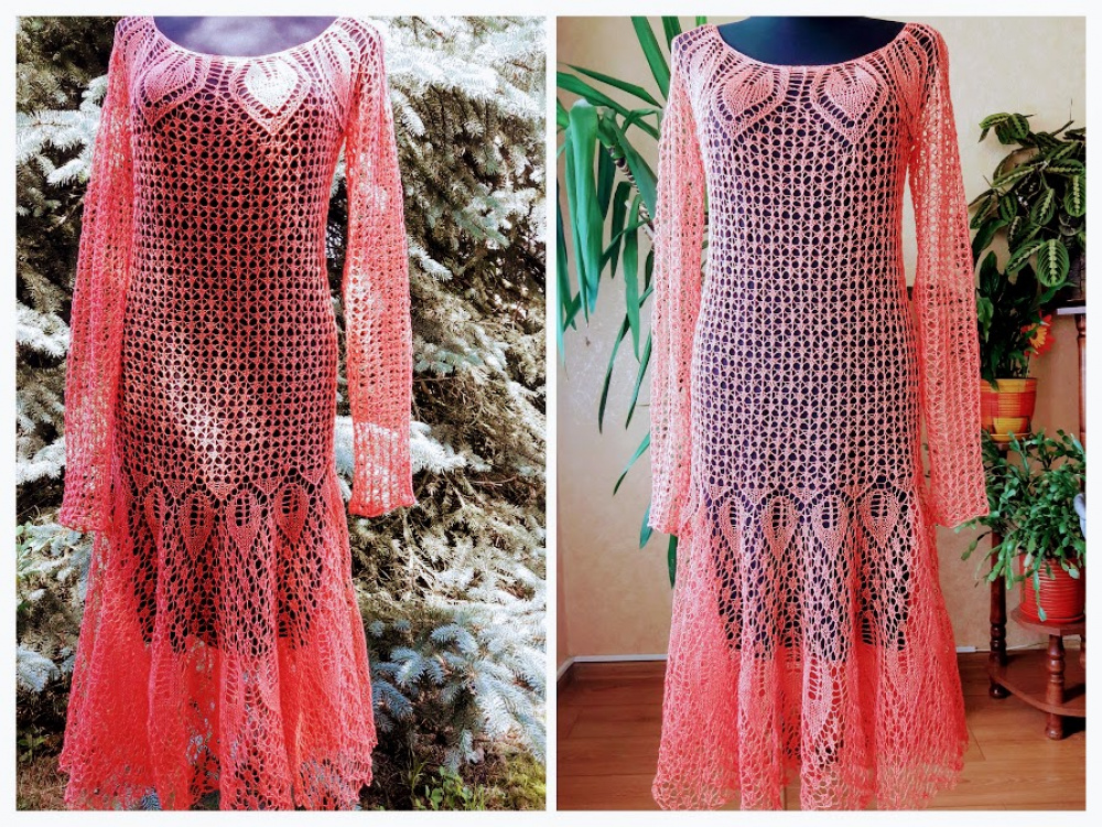 Linen falx lace dress picture no. 3