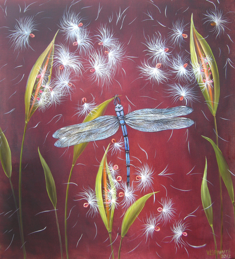 Dragonfly 55x60, oil on canvas.