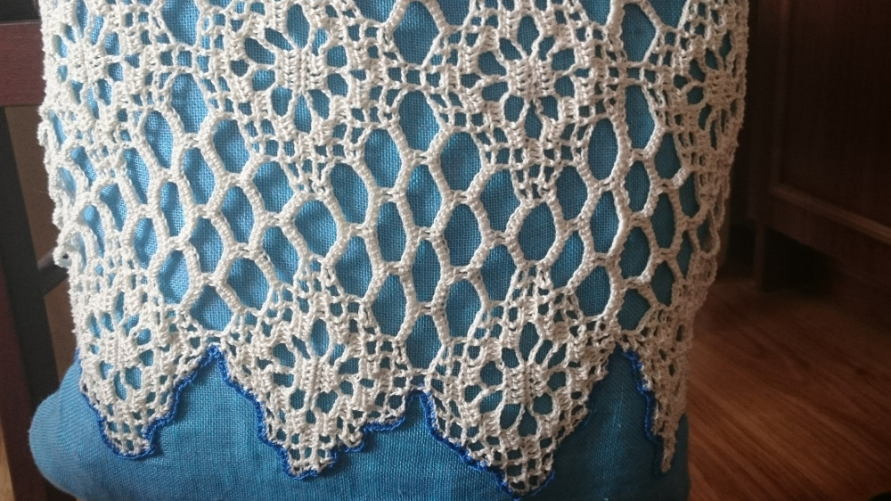Summer linen handbag with cotton lace picture no. 3